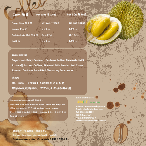 榴槤B哥-馬來西亞榴槤白咖啡