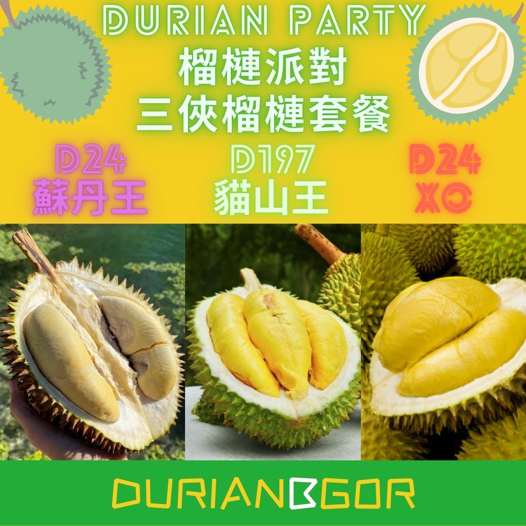 榴槤B哥-Durian Party-新鮮榴槤派對-榴槤三俠套餐-網站下單服務即將推出 ! 分店每日新鮮榴槤現貨供應!歡迎直接到 荃灣/大埔/元朗分店選購!
